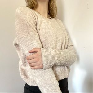 Garage Fuzzy Light Pink Sweater Size S